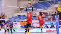 Timnas voli putri Indonesia&nbsp;menyerah dari Thailand 0-3 (16-25, 16&ndash;25, 21&ndash;25) pada laga SEA V League 2025 putaran kedua di Ninh B&igrave;nh Gymnasium, Vietnam, Jumat (8/8). (foto: facebook SAVAVolley)