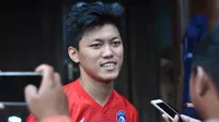 Feby Eka Putra menjadi kekuatan baru Arema FC di Liga 1 2020 setelah dipinjamkan oleh Persija Jakarta. (Bola.com/Iwan Setiawan)