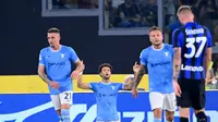 Selebrasi pemain Lazio saat menghajar Inter Milan di Liga Italia (AFP)