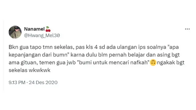 6 Cerita Netizen Jawab Soal Ulangan ketika Duduk di Bangku SD Ini Kocak
