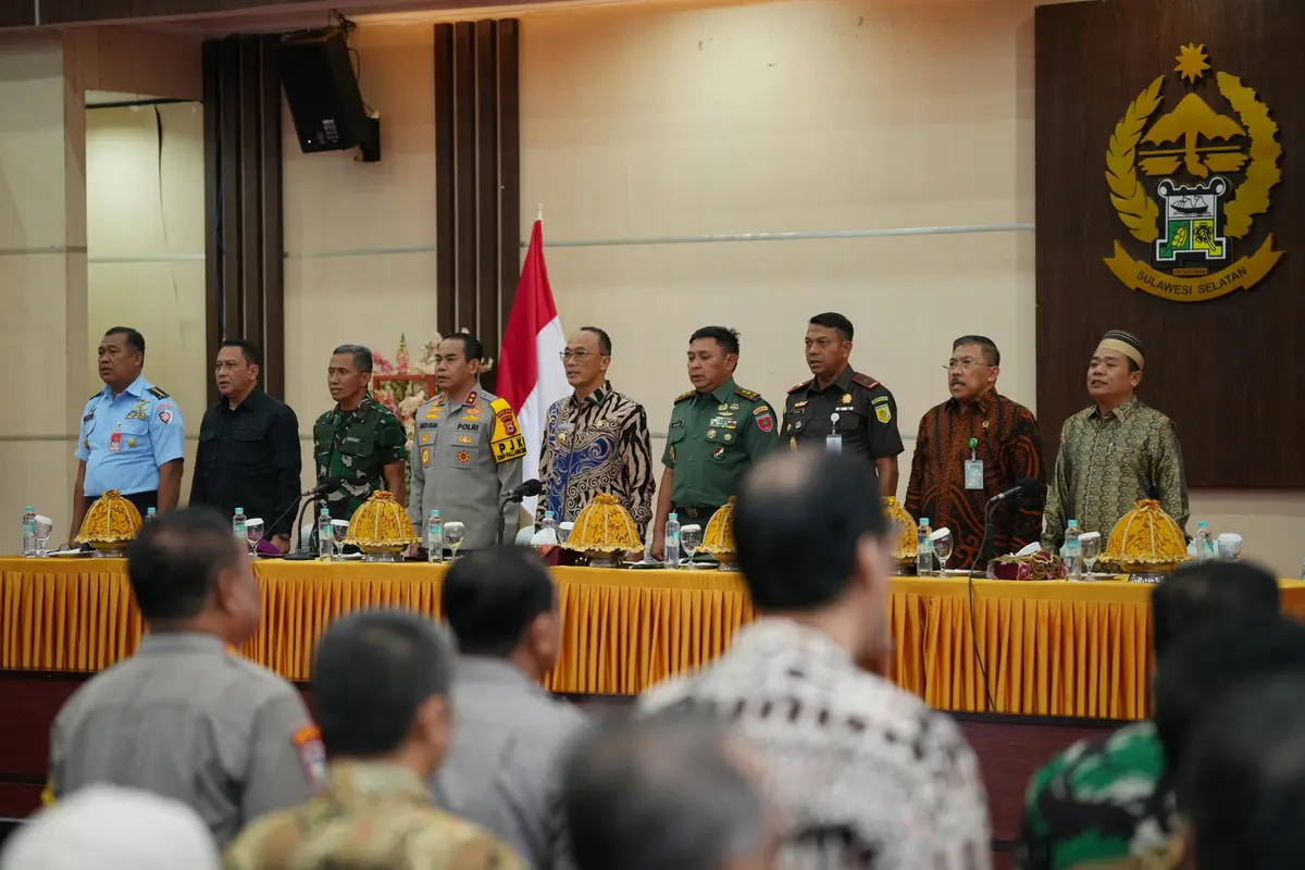 Rakorda Forkopimda Sulsel Sambut Pilkada 2024, Pj Gubernur: Berpolitik Secukupnya, Bersaudara Selamanya