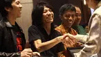 Slank mendapat penghargaan di Konvensi Nasional Kebangkitan Hak Kekayaan Intelektual dan Ekonomi Kreatif, Jakarta, Selasa (25/11/2014). (Liputan6.com/Faizal Fanani)