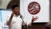 Wakil Ketua Umum Dewan Masjid Indonesia (DMI) Komjen Pol Syafruddin (tengah) memberi sambutan saat meresmikan Ricma Store di Masjid Cut Meutia, Menteng, Jakarta, Jumat (9/3). (Liputan6.com/Arya Manggala)