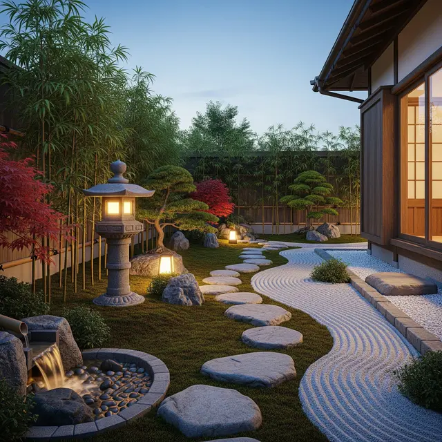 Kebun Samping Rumah Ala Jepang (AI Generated)
