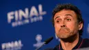 Pelatih Barcelona, Luis Enrique melakukan jumpa pers jelang laga final Liga Champions di Olympiastadion Berlin, Jerman (5/6/201515). Barcelona akan menghadapi Juventus di Final Liga Champions. (Reuters)