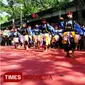 Tari Glipang saat diperankan oleh siswa-siswi SMP saat peryaan karnaval HUT RI 2017 lalu. (Times Indonesia/Dicko W)