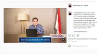 Menteri BUMN Erick Thohir melaporkan SPT Pajak 2020 melalui online. Instagram@@erickthohir