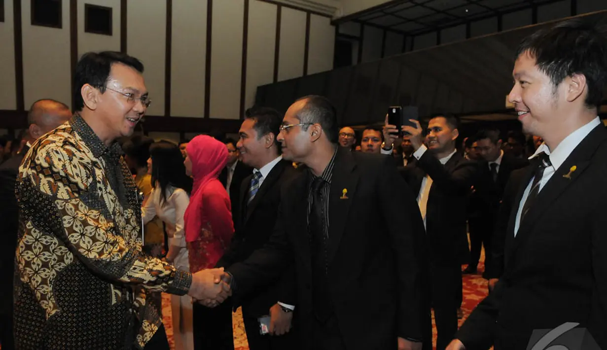 Hipmi Jaya berharap Wakil Gubernur DKI Jakarta Basuki Tjahaja Purnama (Ahok) fokus memperkuat industri kreatif dan jasa di DKI Jakarta (Liputan6.com/Herman Zakharia)