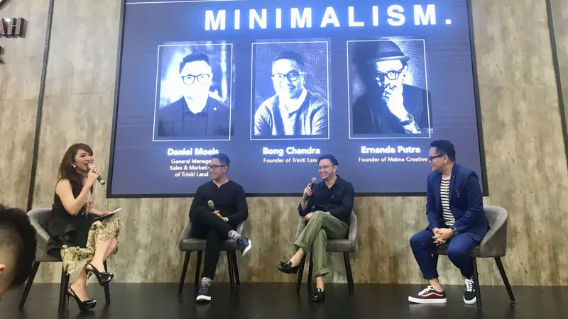 Talkshow yang diadakan oleh PT Perintis Triniti Properti (Triniti Land) dengan tema Minimalism, di Kota Kasablanka, Jakarta, Minggu (12/5/2019).