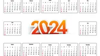 Ilustrasi kalender 2024. (Image by Harryarts on Freepik)