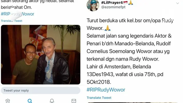 Kabar duka datang dari Tanah Air, Dunia seni peran baru saja kehilangan sosok aktor legendaris. Aktor senior Rudy Wowor meninggal dunia di usia 74 tahun