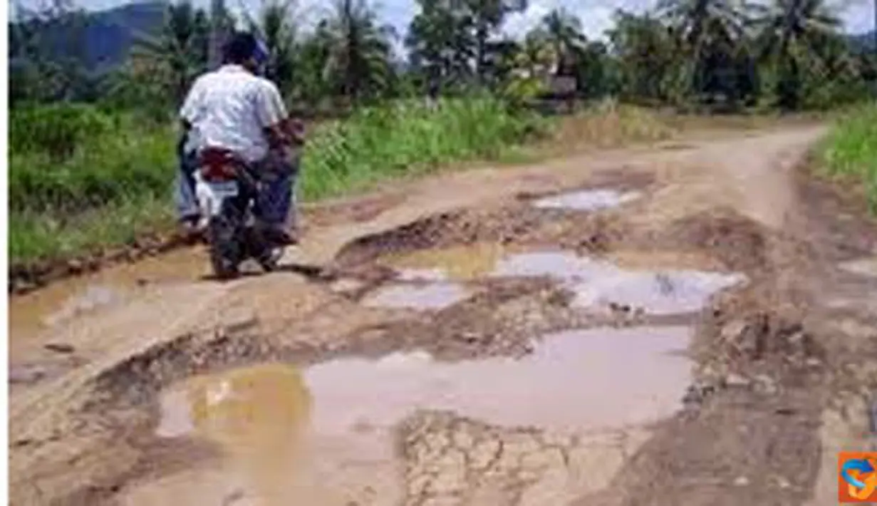 Citizen6, Jombang: Jalan rusak didepan Pabrik Plywood, Desa Ketanon, Kecamatan Diwek, Kabupaten Jombang, Jawa Timur. (Pengirim: Wijaya Putra)