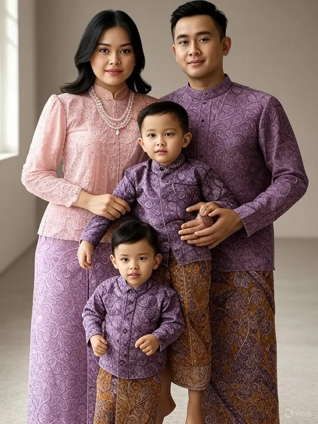 Model Sarimbit Batik Couple Modern untuk Keluarga Muda. Gemini