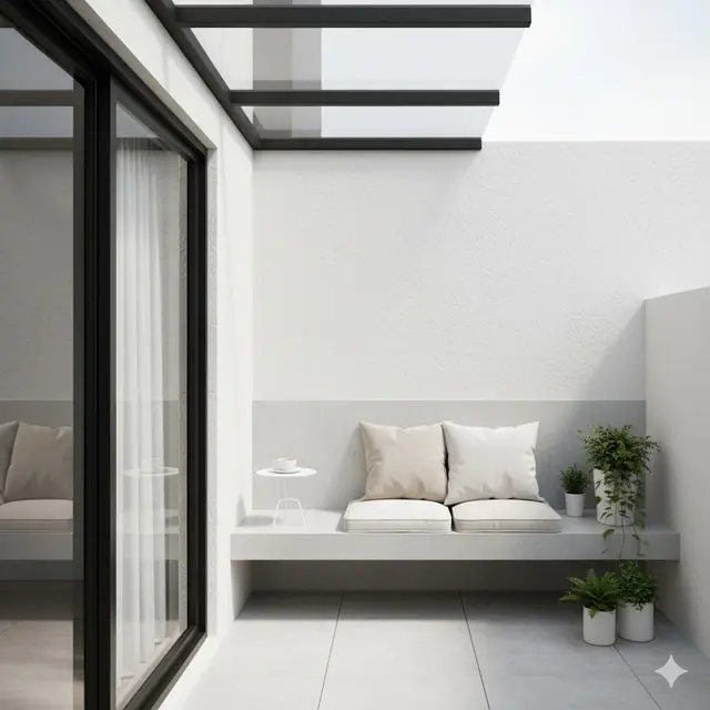 Inspirasi Teras Kecil Fungsional di Rumah Gaya Minimalis. Gemini