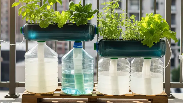 Model Kebun Mini di Balkon dengan Galon Bekas