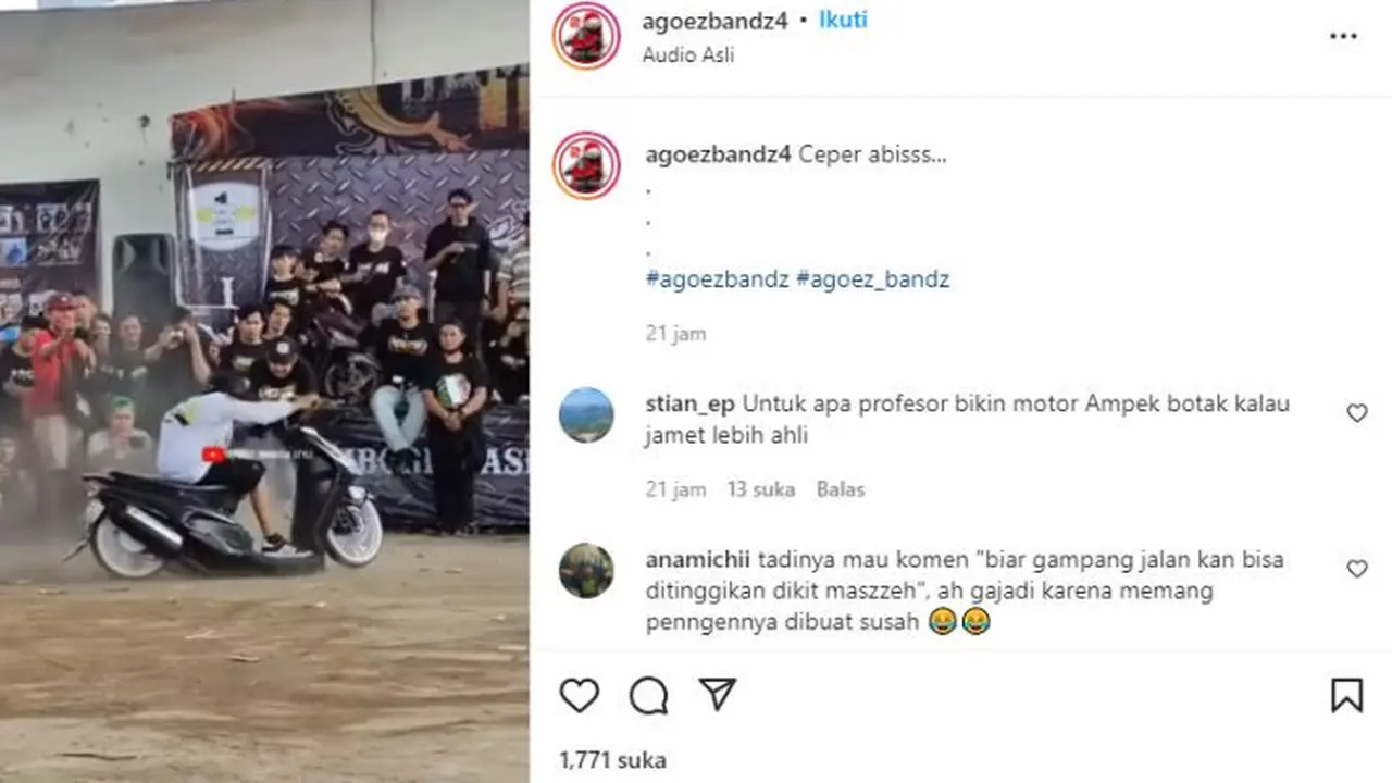 Bikin Motor Ceper untuk Jalan saat Dikendarai Aja Sulit (Ist)
