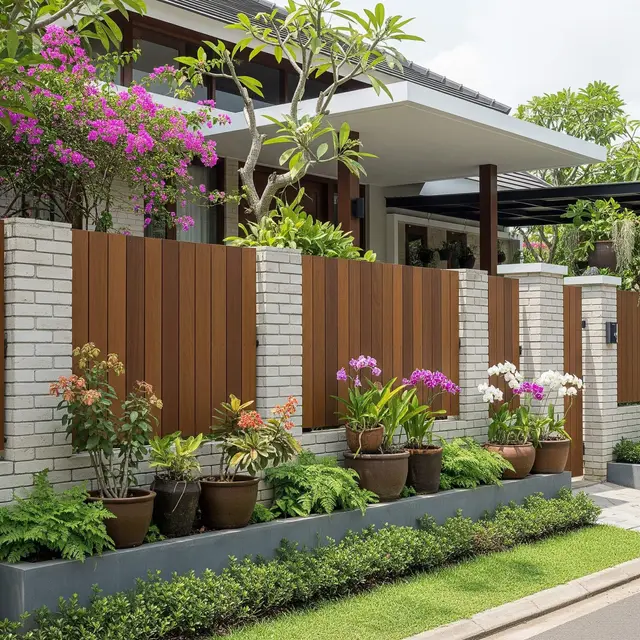 Inspirasi Pagar Bata Tempel yang Cocok untuk Rumah Desa Modern