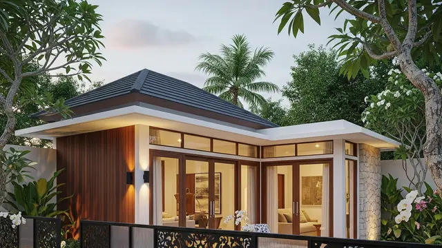 Model Rumah Kecil Tapi Mewah dengan Pagar Besi Kombinasi Polikarbonat 2025/ Ilustrasi AI