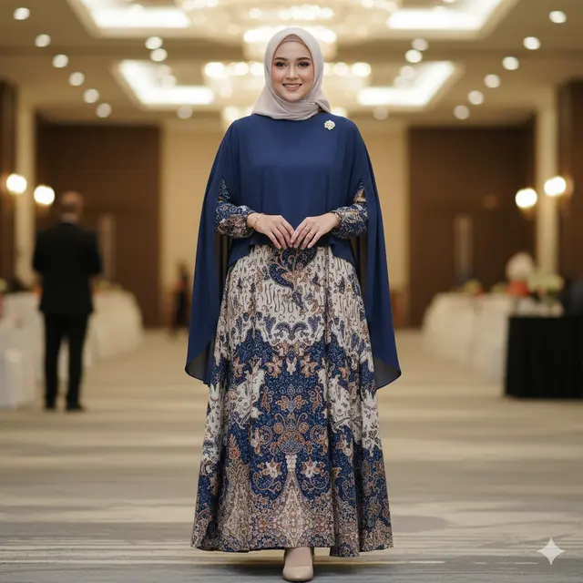 Model Gamis Batik Kombinasi Modern (Foto: Gemini)