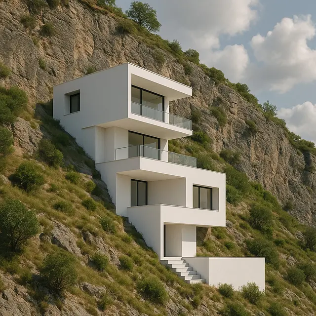 Desain Rumah Minimalis di Tepi Tebing