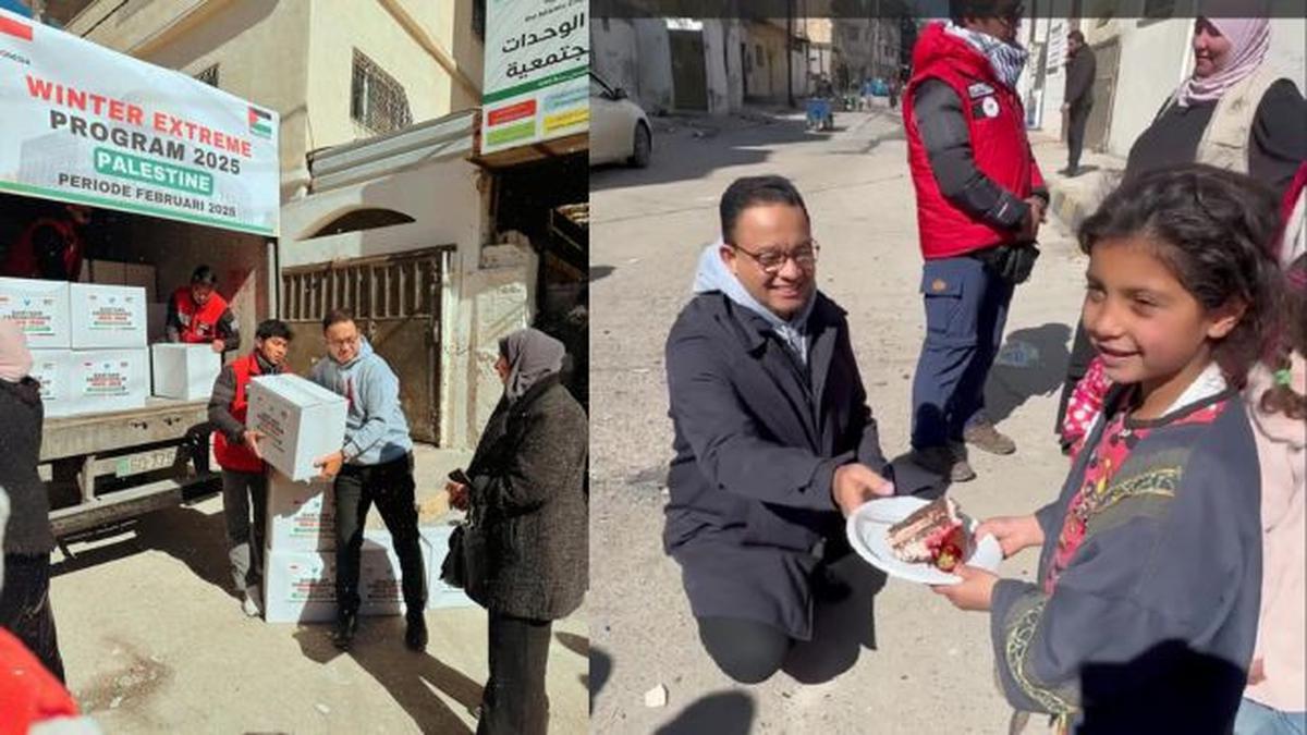 Anies Baswedan Ikut Bagikan Bantuan Kemanusiaan Langsung di Palestina Bareng Chiki Fawzi