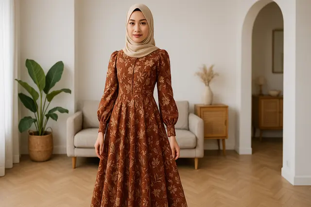 4. Gamis Batik Potongan Princess