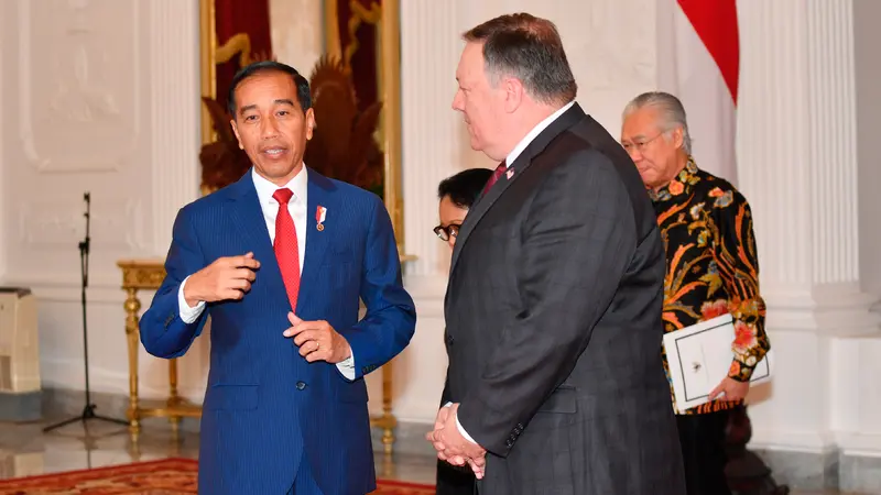 Jokowi Terima Kunjungan Menlu AS Mike Pompeo di Istana