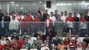 Presiden Joko Widodo bersama jajaran menteri dan Ketua DPR dan Ketua DPD menonton langsung final Piala Presiden 2018 antara Persija vs Bali United di Stadion Utama Gelora Bung Karno, Senayan, Jakarta, Sabtu (17/2) (Liputan6.com/Arya Manggala)