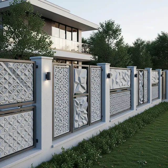 Model Pagar Besi Kombinasi Fiber (Image by Gemini AI)