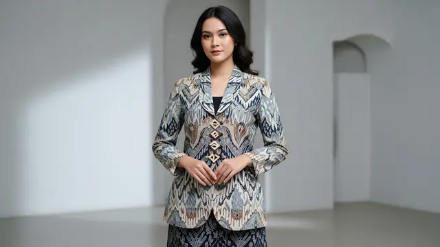 Model Baju Lurik Blazer yang Elegan di 2025/ Ilustrasi AI