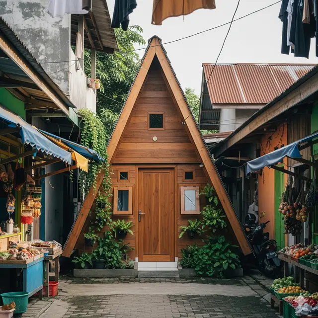 Desain Rumah Rp 100 Juta di Gang yang Aesthetic. (via Gemini)