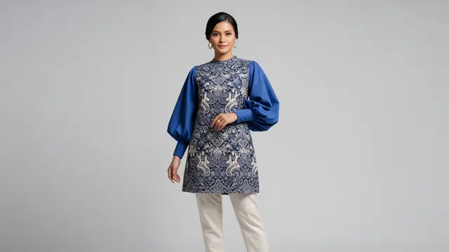 Tunik Batik Balloon Sleeve Premium