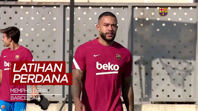 VIDEO: Memphis Depay Ikut Sesi Latihan Perdana dengan Barcelona