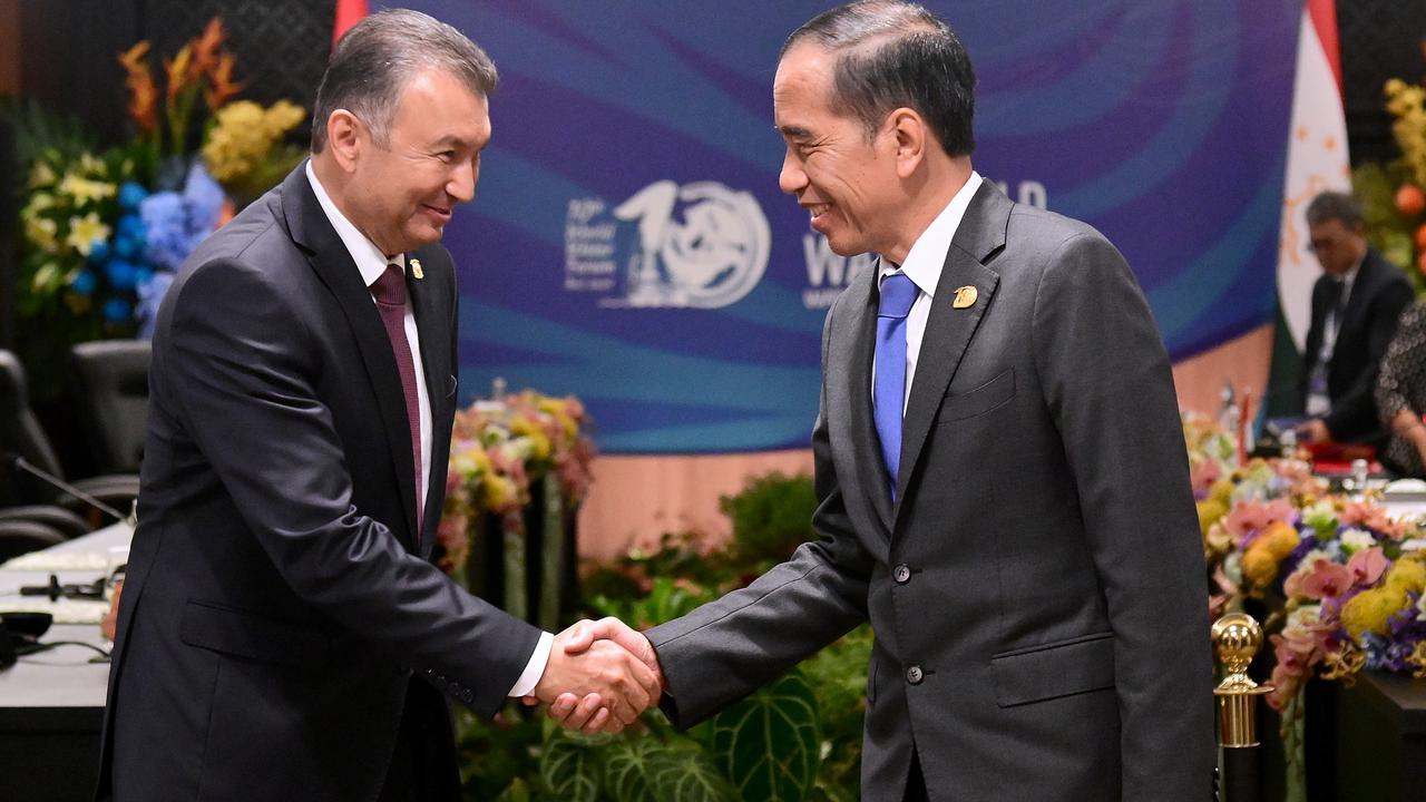 Presiden Joko Widodo atau Jokowi Melakukan pertemuan bilateral dengan Perdana Menteri (PM) Tajikistan Qohir Rasulzoda