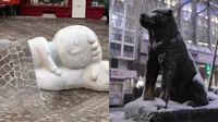 Patung Nello & Patrasche (Education Images/Universal Images Group/Getty Images) dan Hachiko Statue (Takashi Aoyama/Getty Images News/Getty Images).