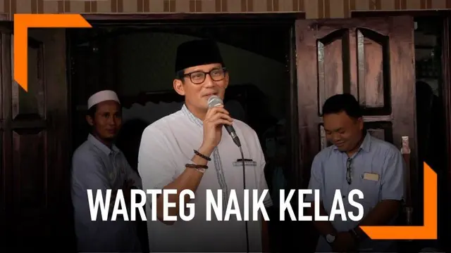 Pada kampanyenya di Tegal, Jawa Tengah, Sandiaga Uno ingin membuat warteg bisa menyaingi rumah makan Padang.