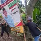 Dedi Mulyadi saat menginisiasi pembersihan APK Prabowo dan atribut Partai Gerindra di jalur utama Purwakarta-Subang. Foto (Istimewa)