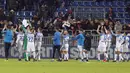 Para pemain Inter Milan menyapa fans usai mengalahkan Cagliari pada lanjutan Serie A di Sardegna Arena Stadium, Cagliari, (25/11/2017). Inter Menang 3-1. (Fabio Murru/ANSA via AP)