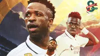 Real Madrid - Ilustrasi Vinicius Junior dengan Wajah Lesu di Real Madrid (Bola.com/Adreanus Titus)
