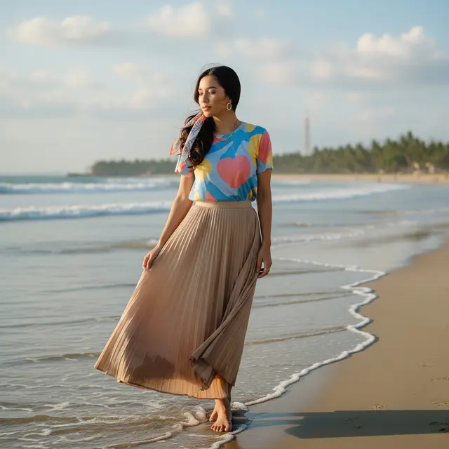 Outfit healing wanita setelah lebaran (Image by Gemini AI)