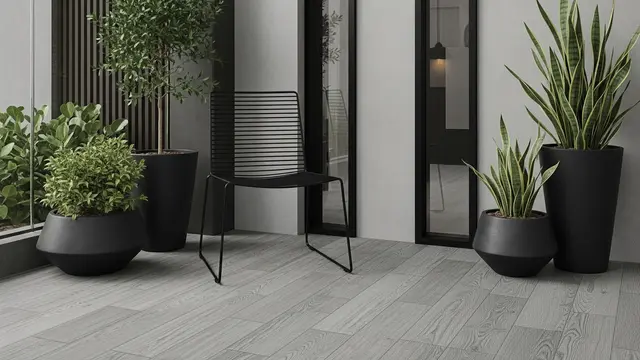 Modern Look dengan Keramik Motif Kayu Abu-Abu