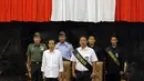 Didampingi segenap jajaran pimpinan MPR, Jokowi dan JK mengikuti gladi bersih terakhir upacara pelantikan presiden, Jakarta, (19/10/14). (Liputan6.com/Johan Tallo)