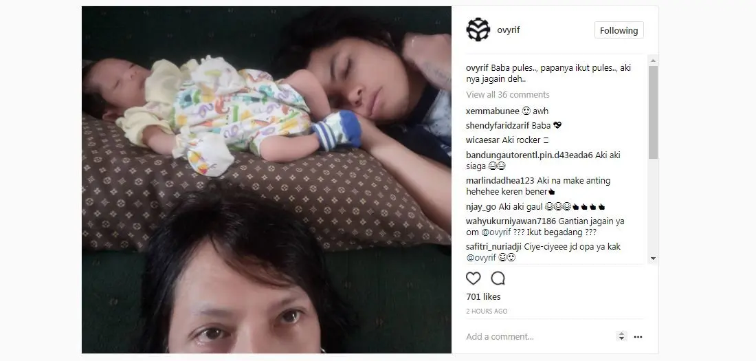 Ovy /rif dikaruniai cucu pertama [foto: instagram]