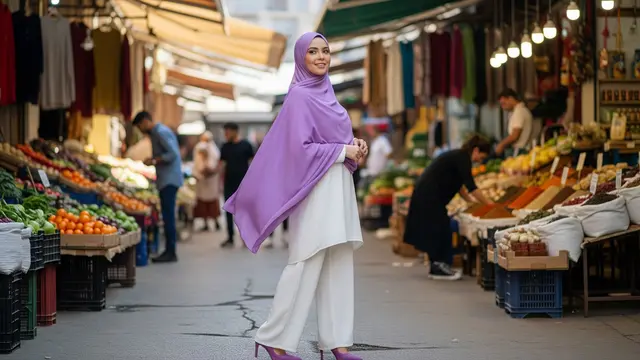 Inspirasi Warna Hijab yang Cocok untuk Baju Putih Tulang/Gemini AI