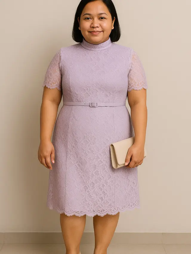 Model Dress Brokat Panjang untuk Badan Gemuk Terbaru 2025 (Foto: ChatGPT)