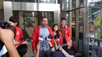 Tim advokasi PSI, Patriot Muslim di Gedung KPK, Kuningan, Jakarta Selatan, Kamis (23/1/2020). (Liputan6.com/Fachrur Rozie)