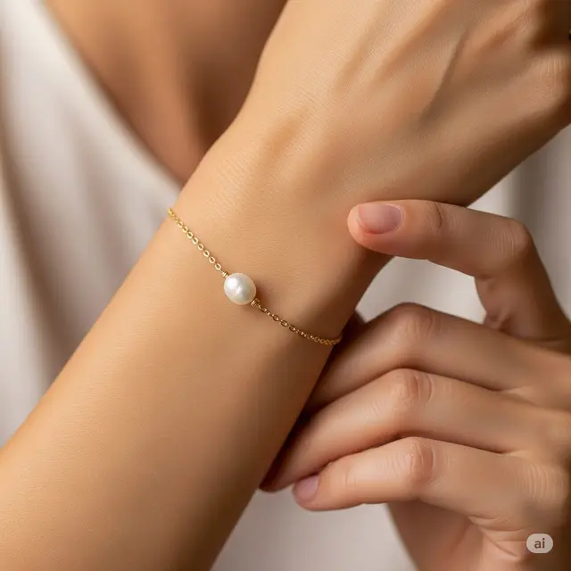 Gelang Minimalis Mutiara Tunggal