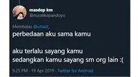 5 'Perbedaan Aku dan Kamu' ala Netizen Ini Baper Banget