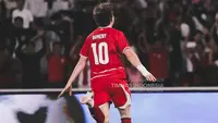 Striker Timnas Indonesia, Ole Romeny, membobol gawang Mozambik. (Dok. Timnas Indonesia)