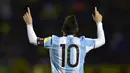 3. Lionel Messi (Argentina) - Musim lalu dirinya mencetak 34 gol di ajang La Liga dan meraih Golden Shoe Eropa. Kehadirannya di timnas juga sama seperti di Barcelona bertugas untuk merubah hasil akhir dengan mencetak gol. (AFP/Rodrigo Buendia)